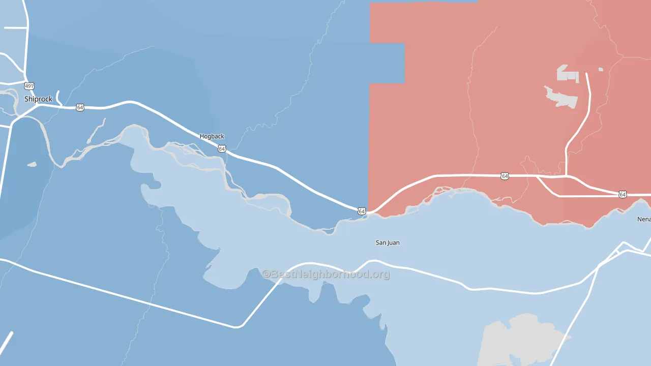 Waterflow, NM block-group political-lean map