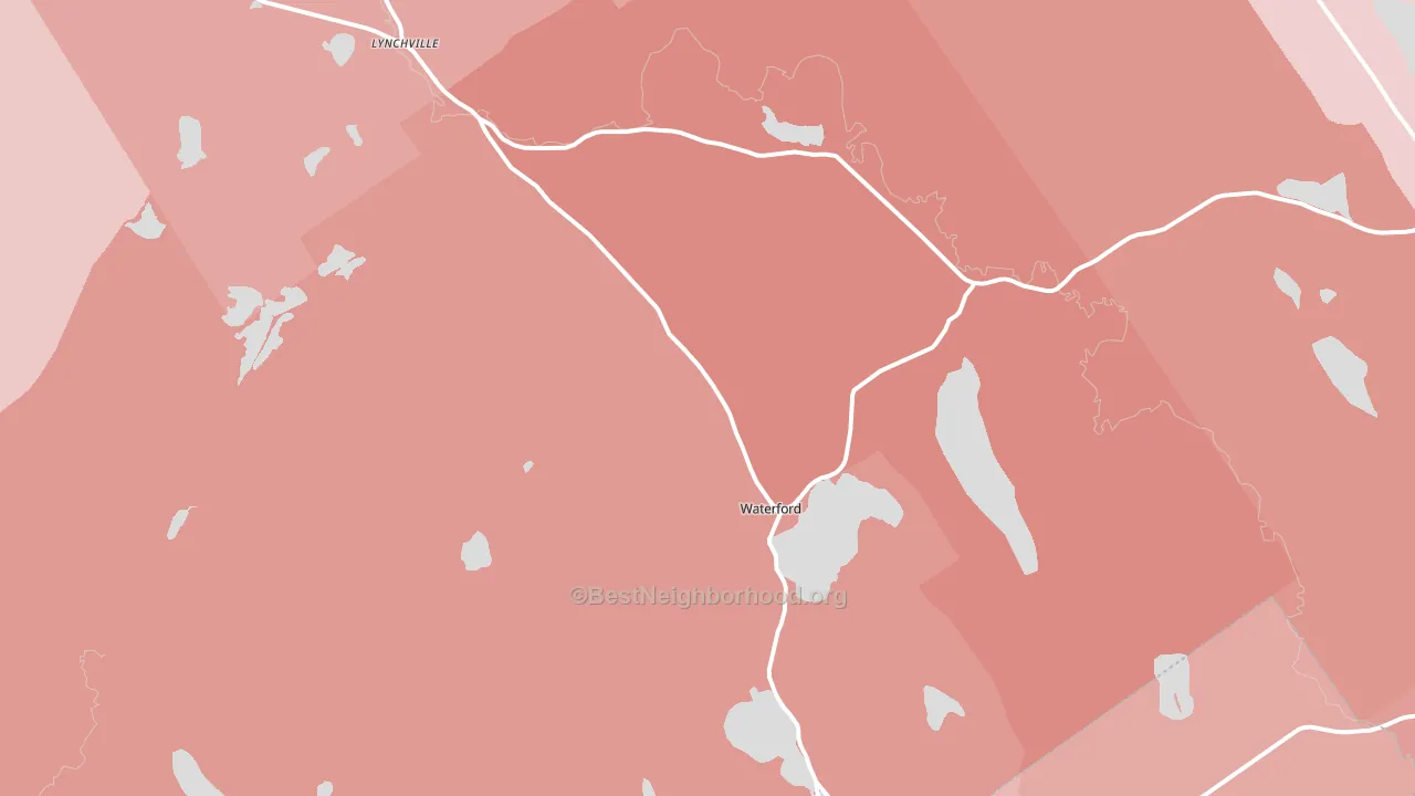 Waterford, ME block-group political-lean map