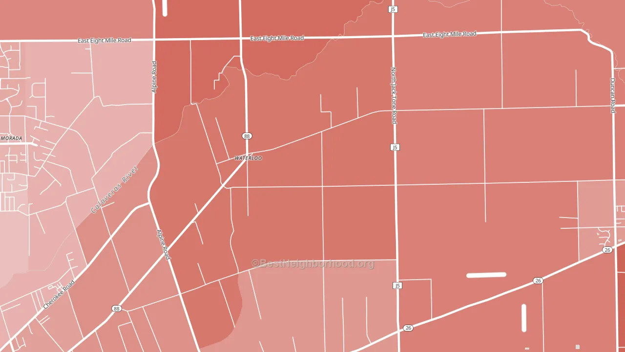 Waterloo, CA block-group political-lean map