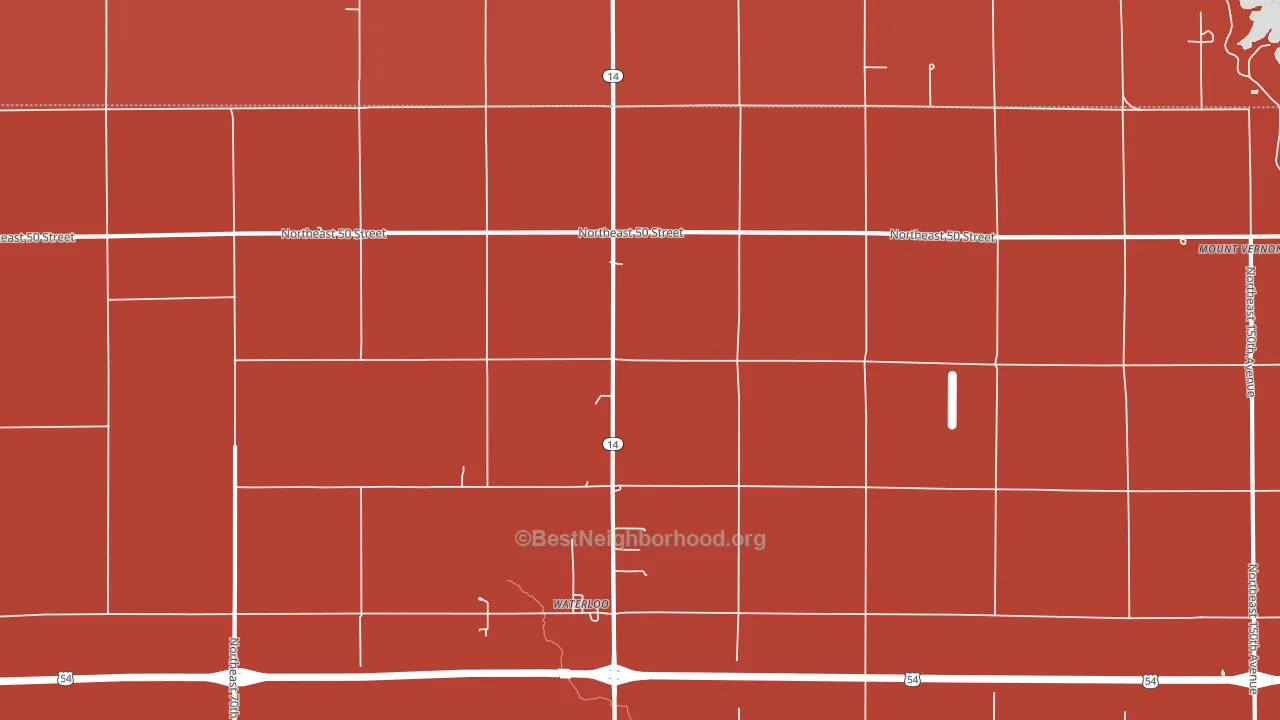 Waterloo, KS block-group political-lean map