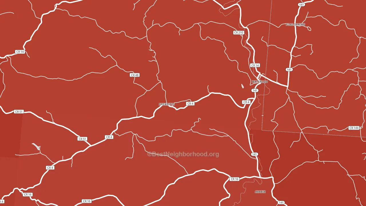 Waterloo, OH block-group political-lean map