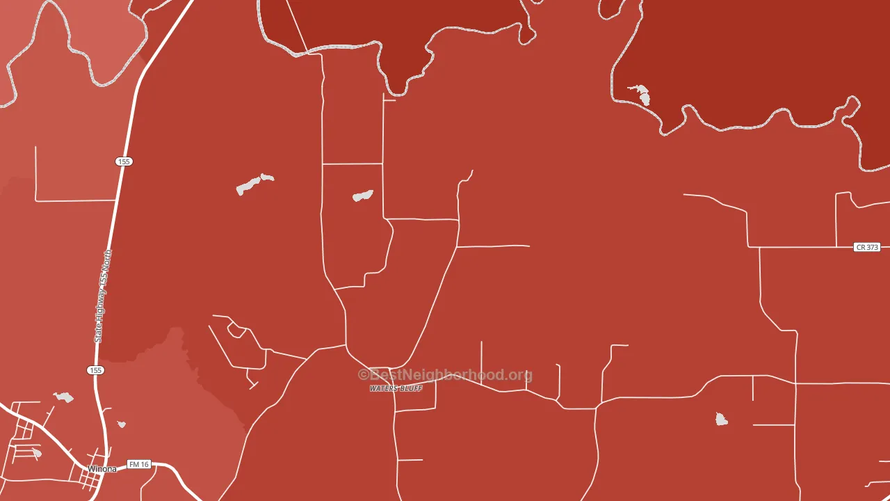 Waters Bluff, TX block-group political-lean map
