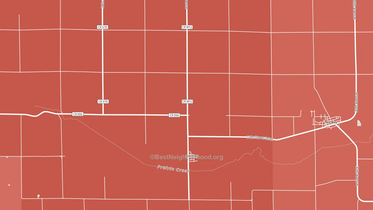Watkins, IA block-group political-lean map