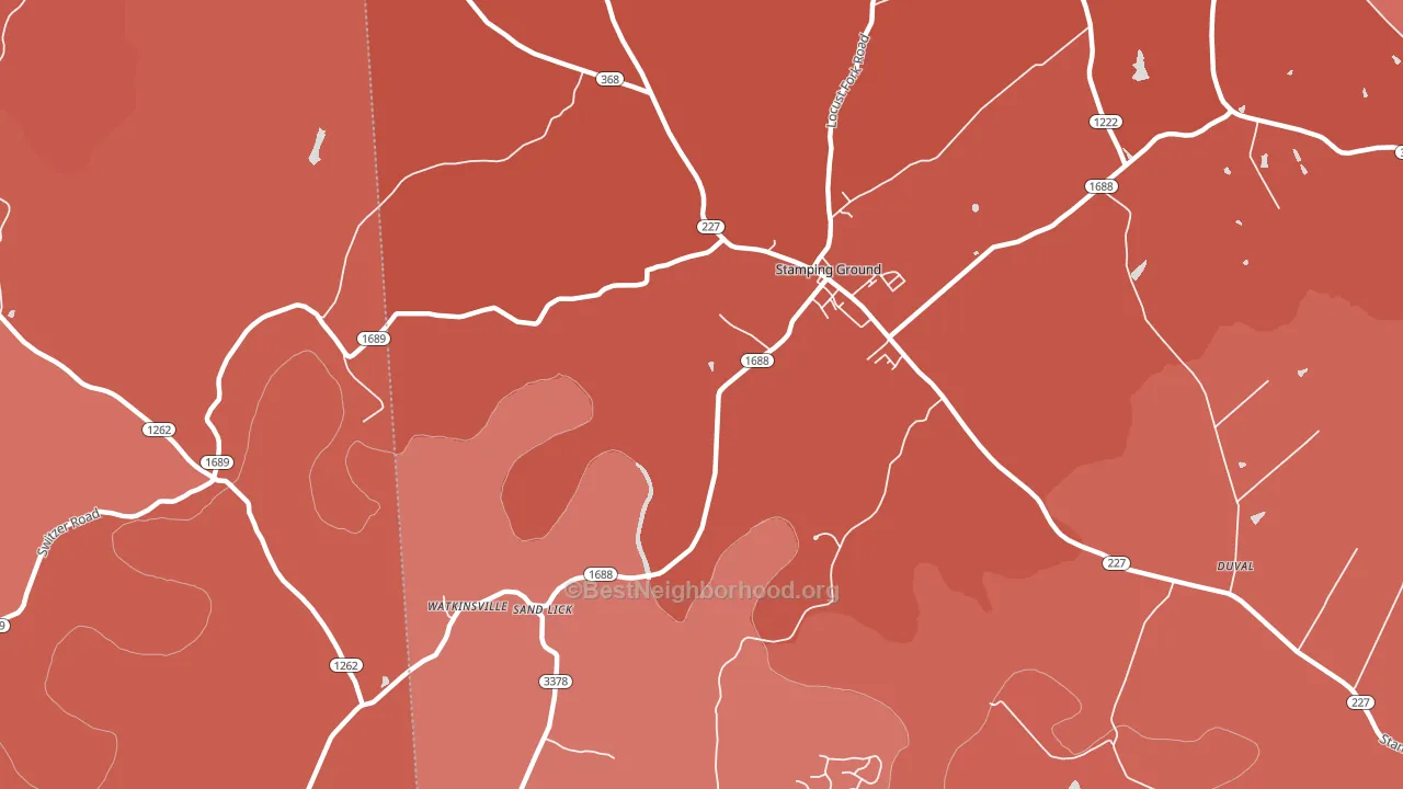Watkinsville, KY block-group political-lean map