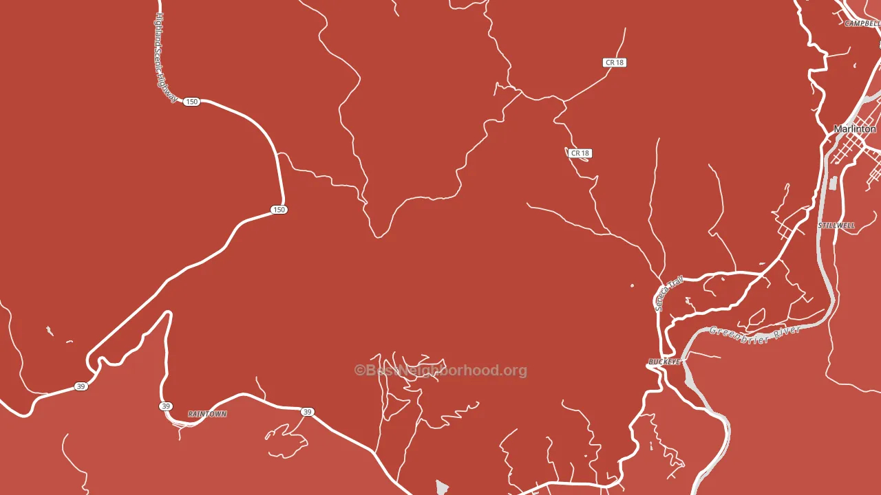 Watoga, WV block-group political-lean map