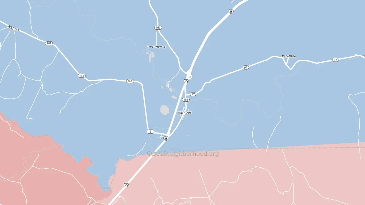 Watrous, NM block-group political-lean map