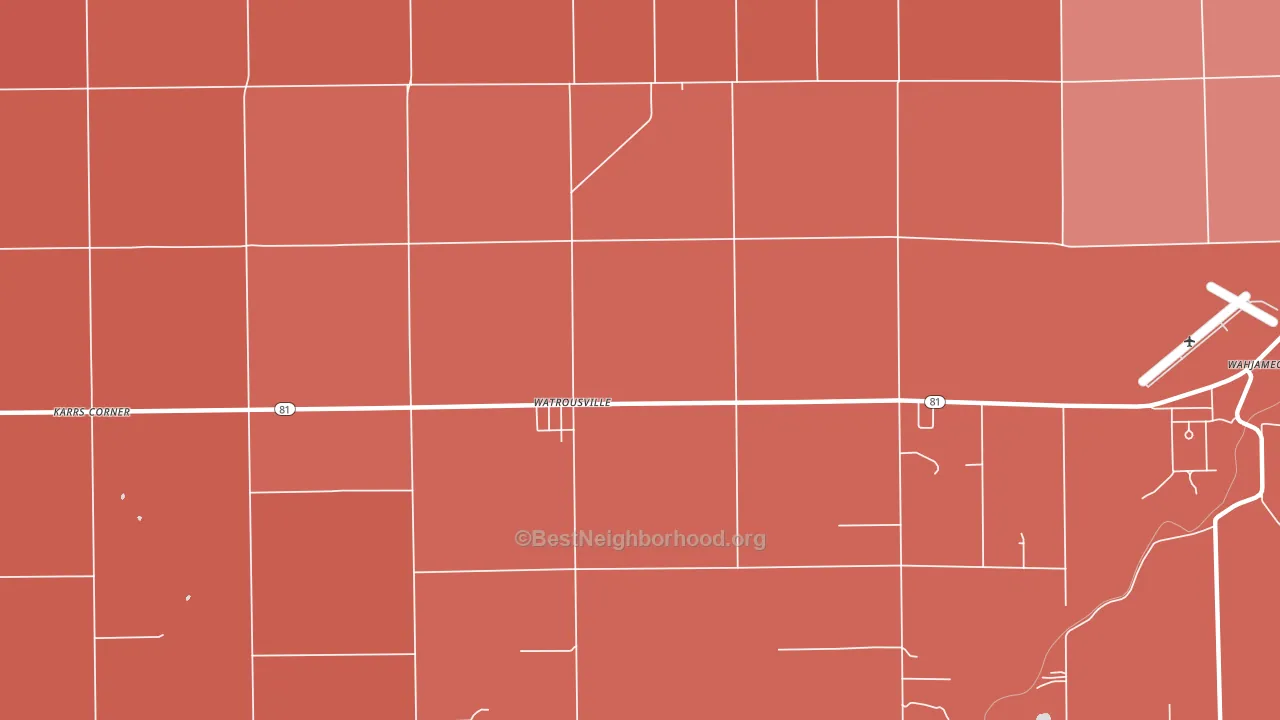 Watrousville, MI block-group political-lean map