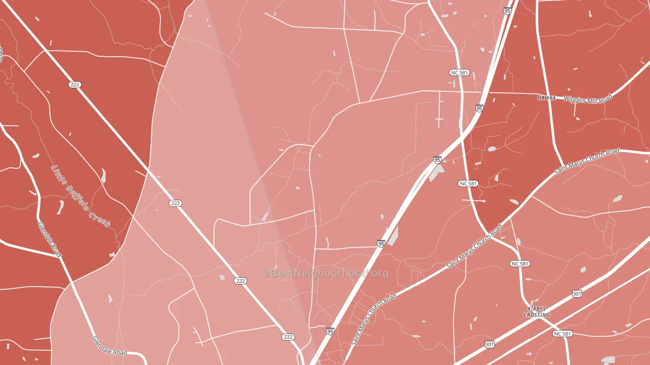 Watson Crossroads, NC block-group political-lean map