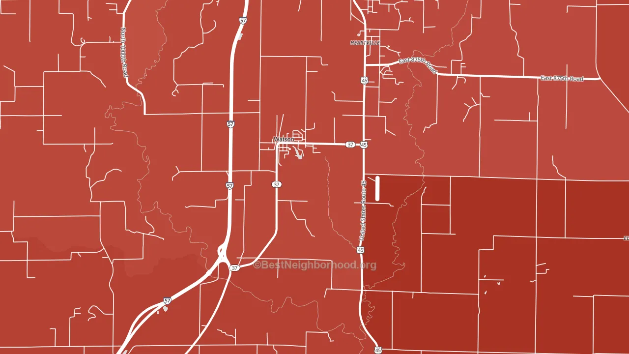 Watson, IL block-group political-lean map