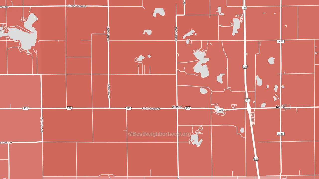Watson, MI block-group political-lean map