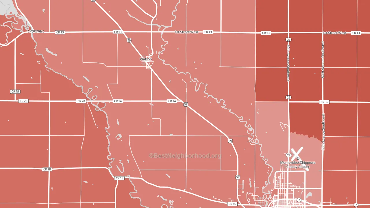 Watson, MN block-group political-lean map