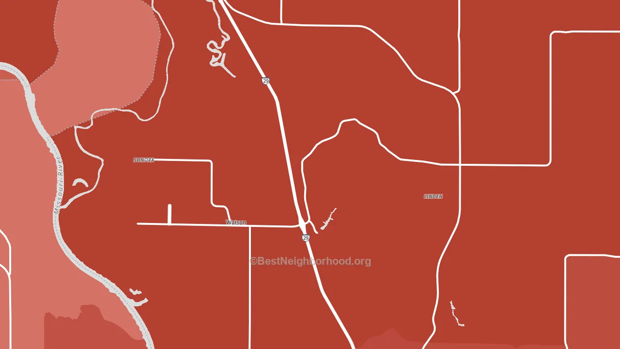 Watson, MO block-group political-lean map