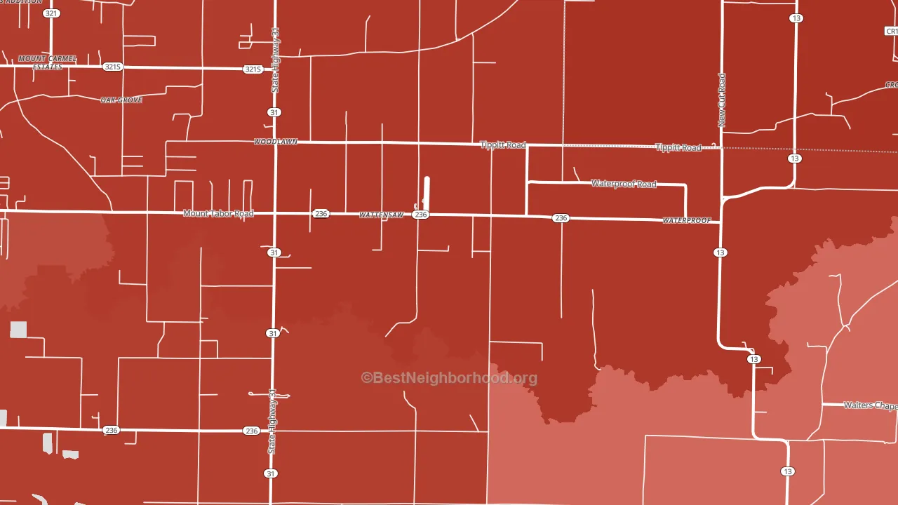 Wattensaw, AR block-group political-lean map