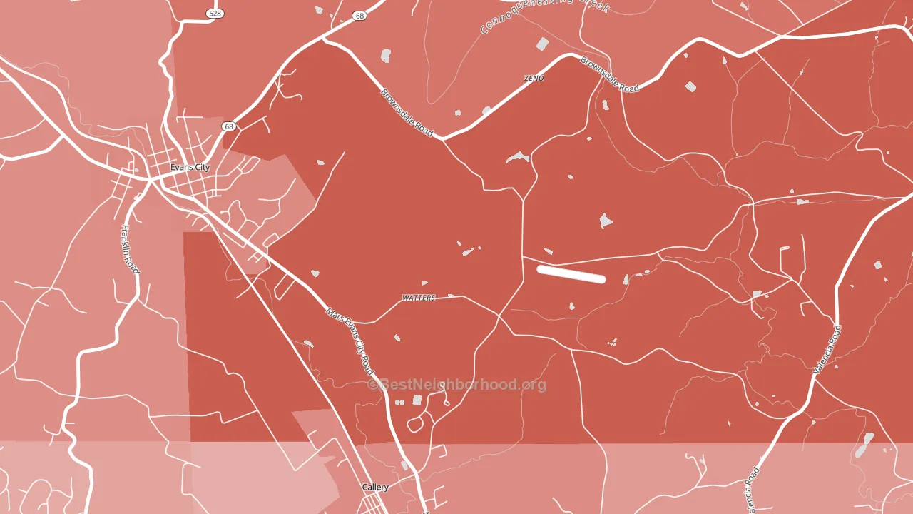 Watters, PA block-group political-lean map