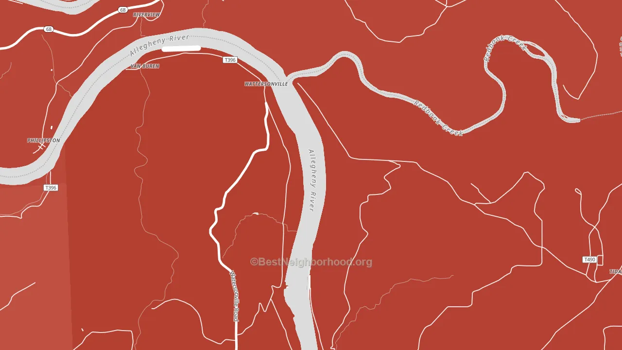 Wattersonville, PA block-group political-lean map