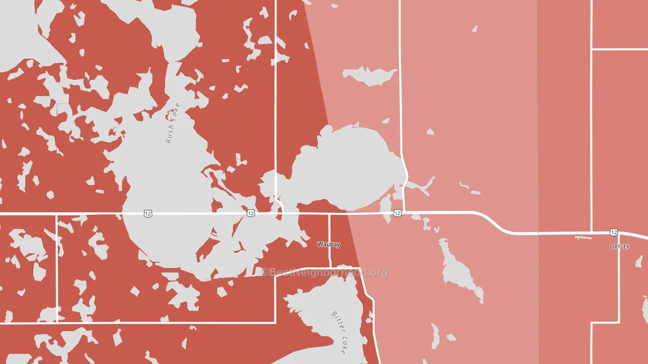 Waubay, SD block-group political-lean map