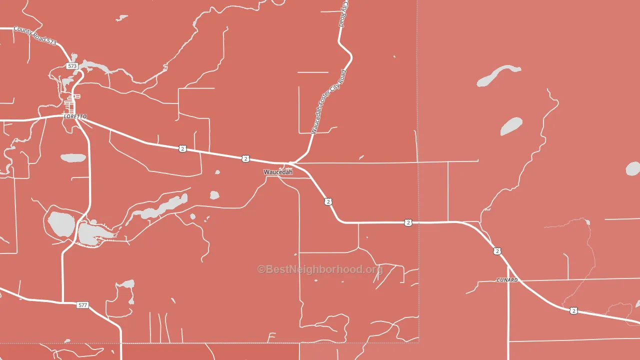Waucedah, MI block-group political-lean map