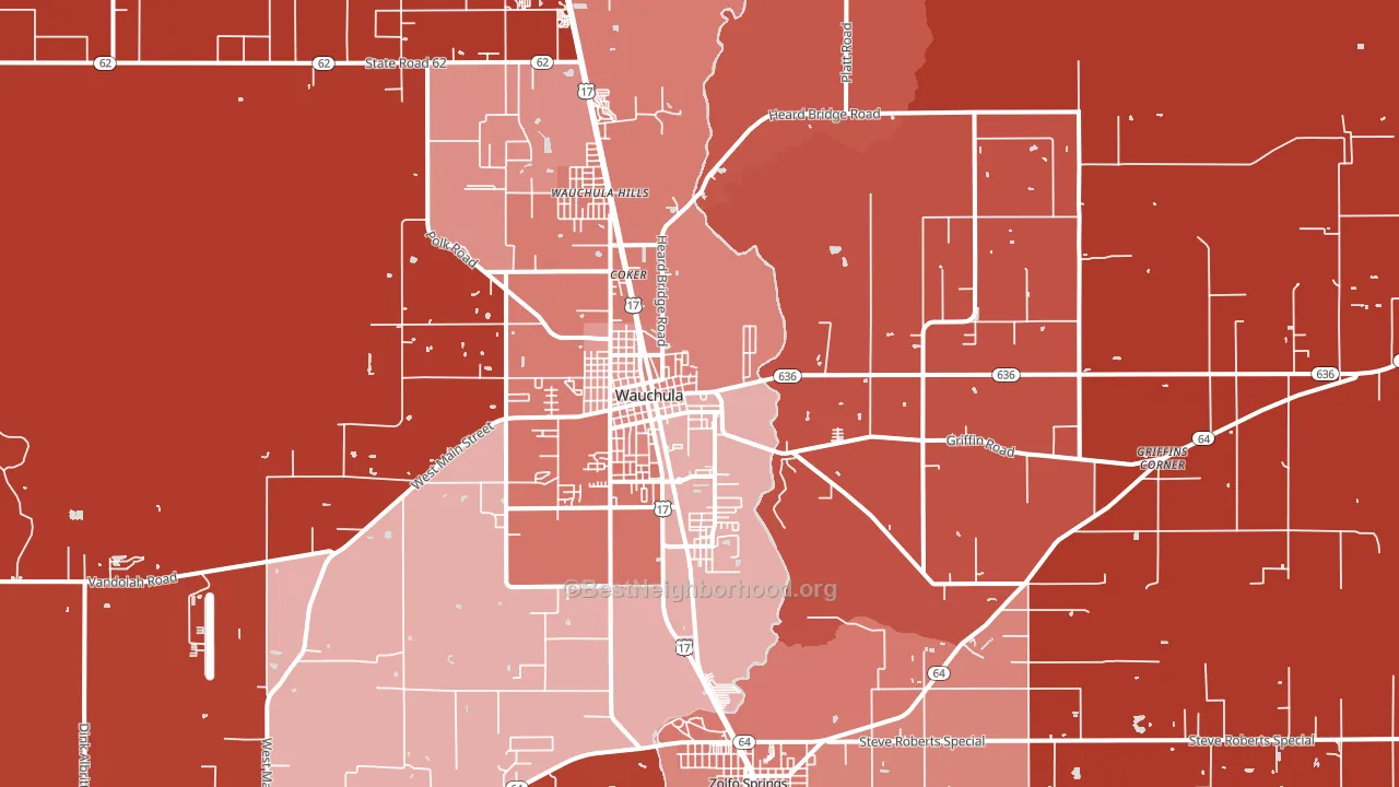 Wauchula, FL block-group political-lean map
