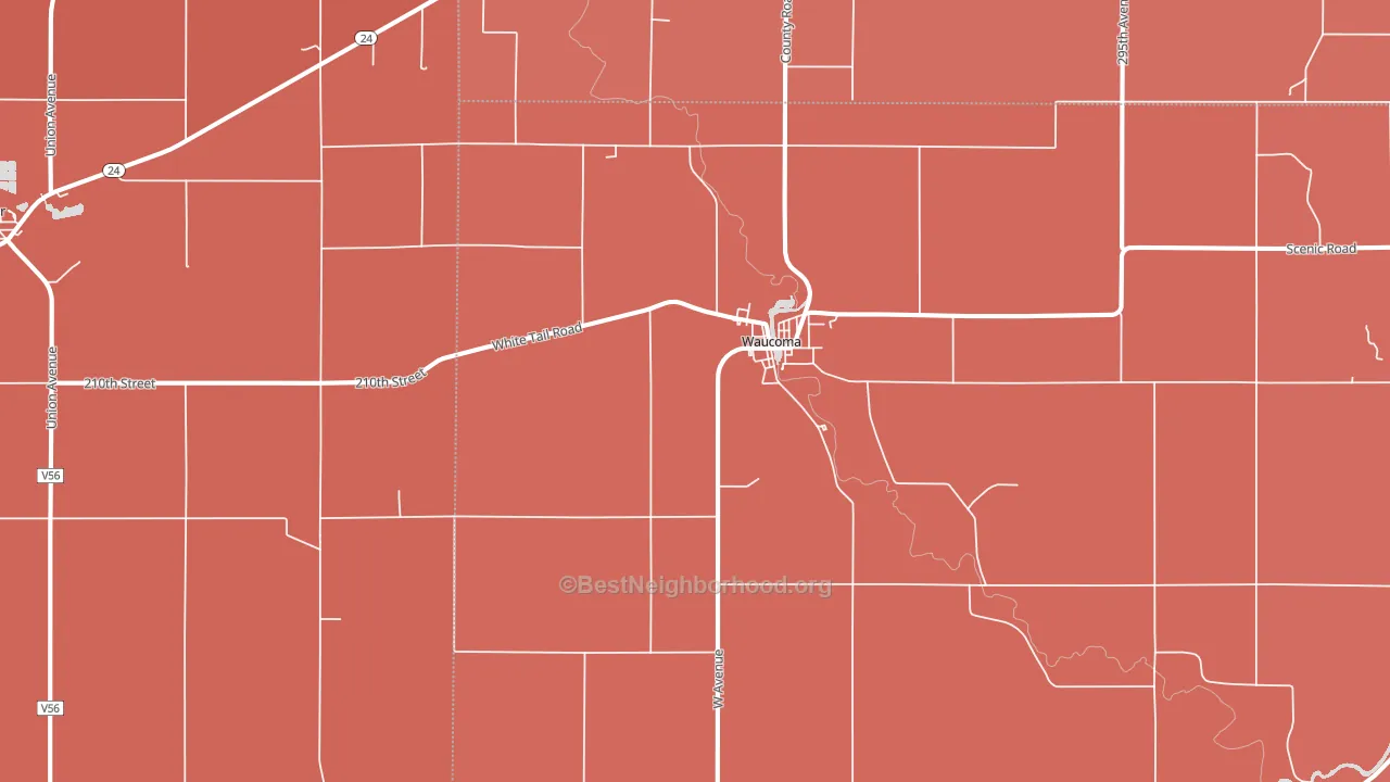 Waucoma, IA block-group political-lean map