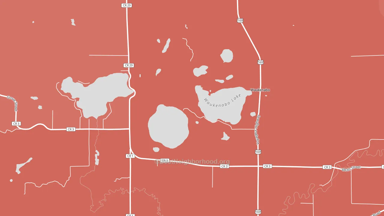 Waukenabo, MN block-group political-lean map