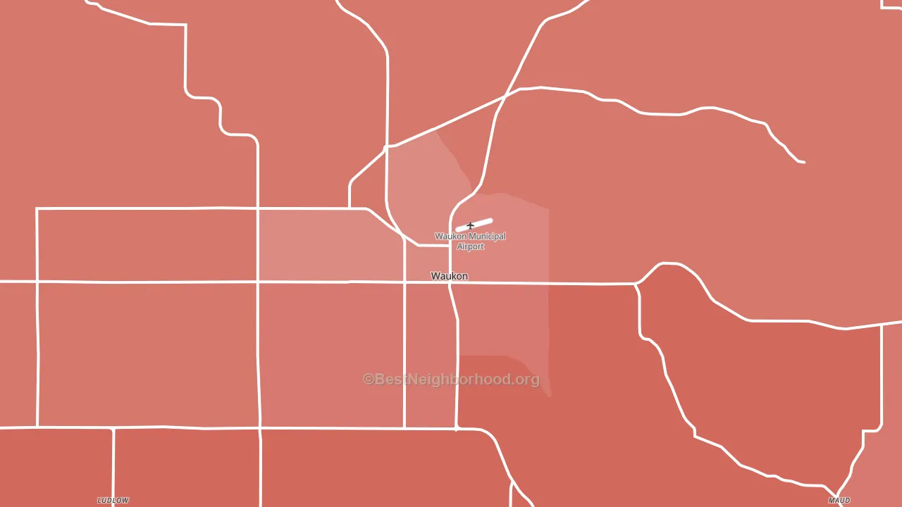 Waukon, IA block-group political-lean map