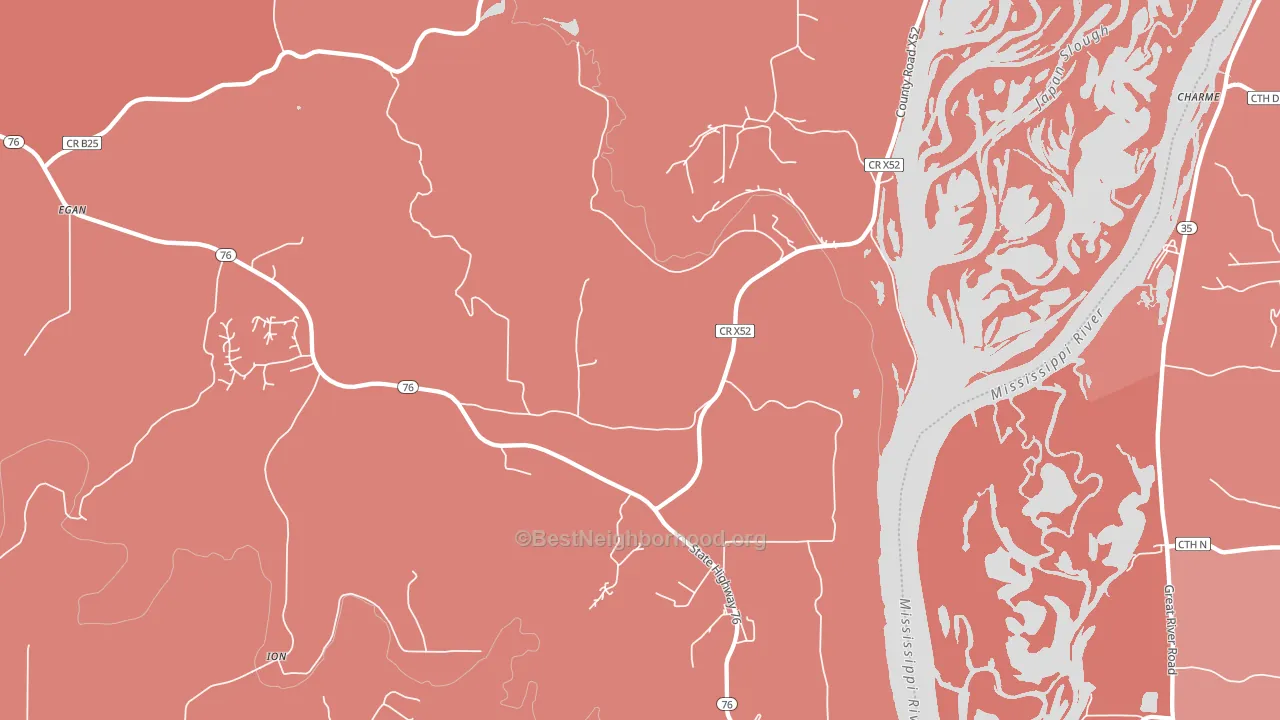 Waukon Junction, IA block-group political-lean map