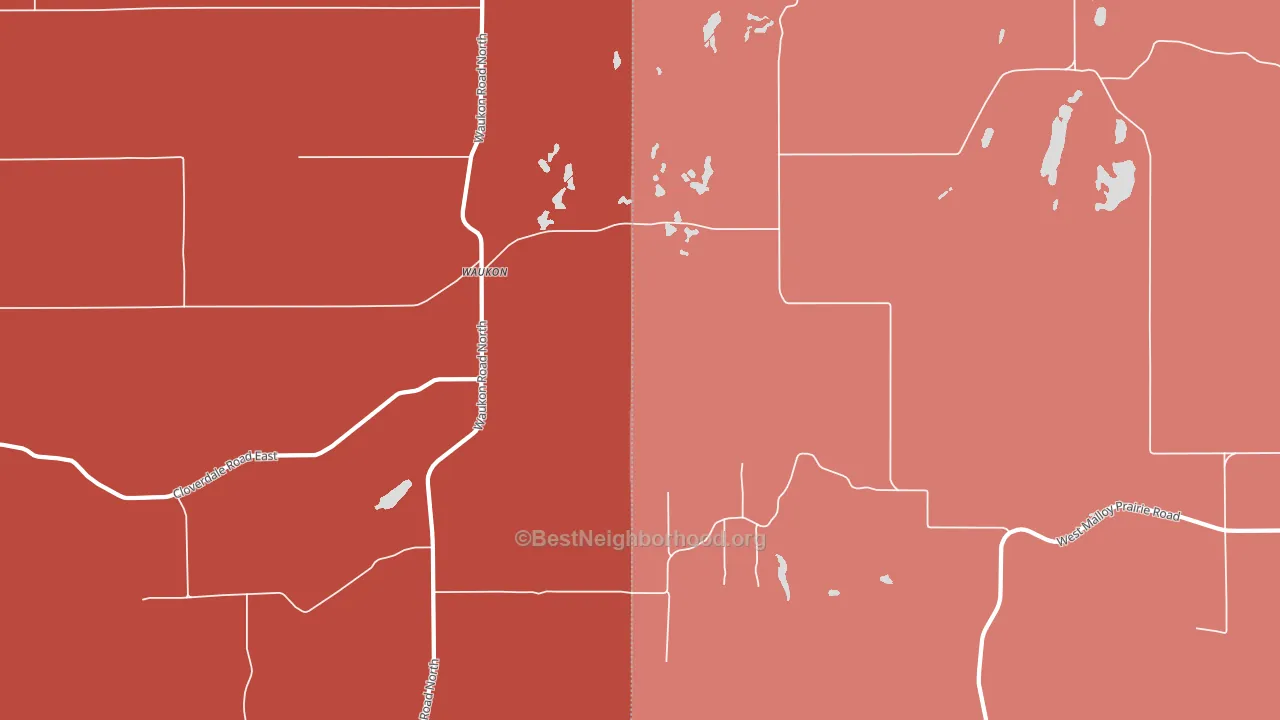Waukon, WA block-group political-lean map