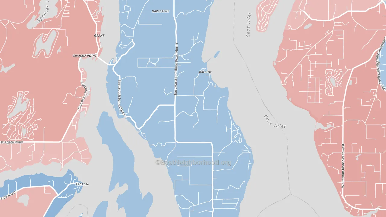 Wauna, WA block-group political-lean map