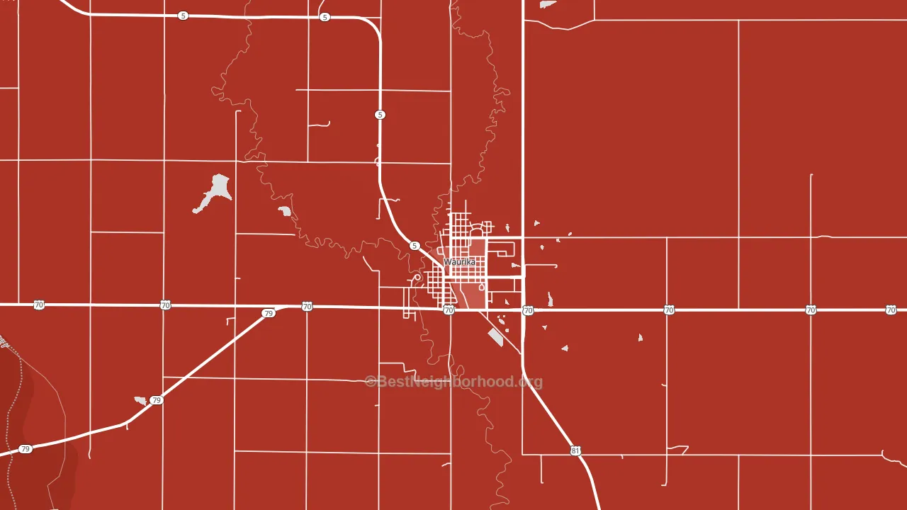Waurika, OK block-group political-lean map