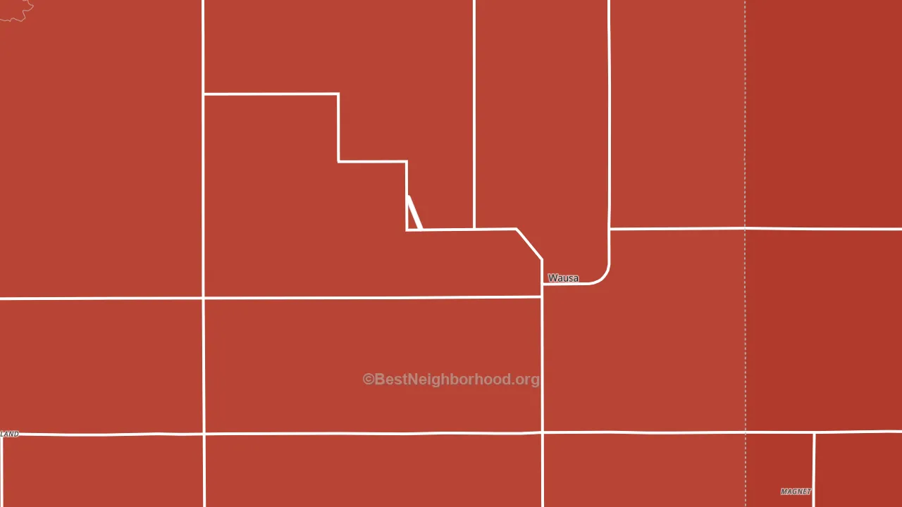 Wausa, NE block-group political-lean map