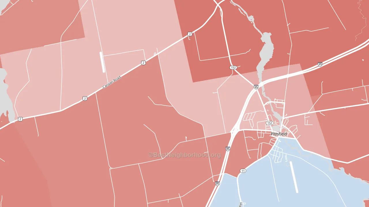 Waverley, ME block-group political-lean map