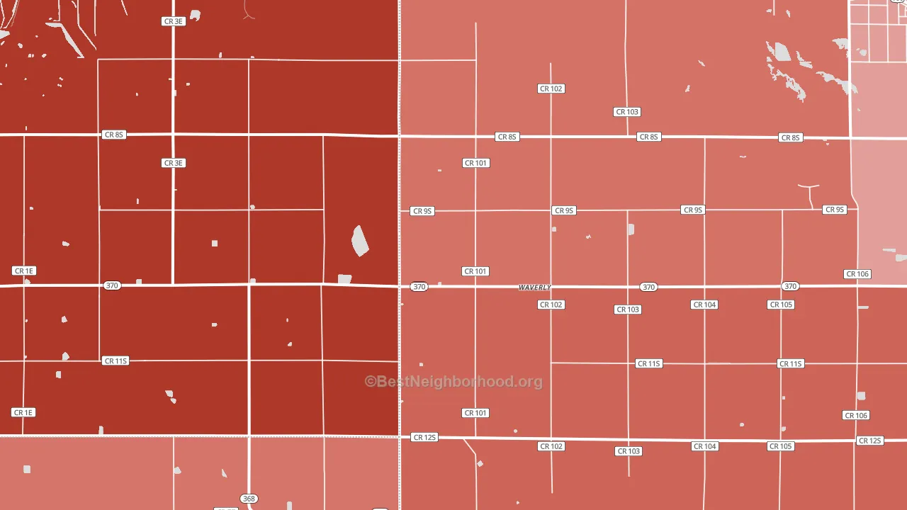 Waverly, CO block-group political-lean map