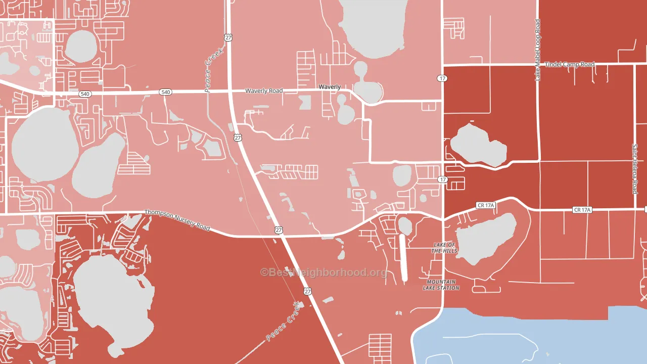 Waverly, FL block-group political-lean map