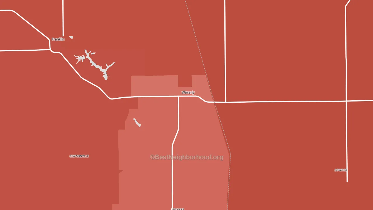 Waverly, IL block-group political-lean map