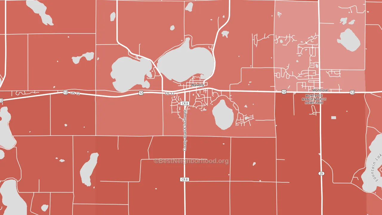 Waverly, MN block-group political-lean map