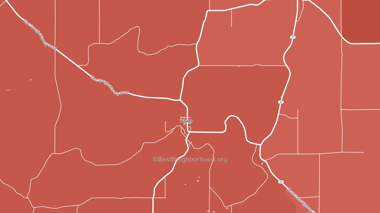 Waverly, WA block-group political-lean map
