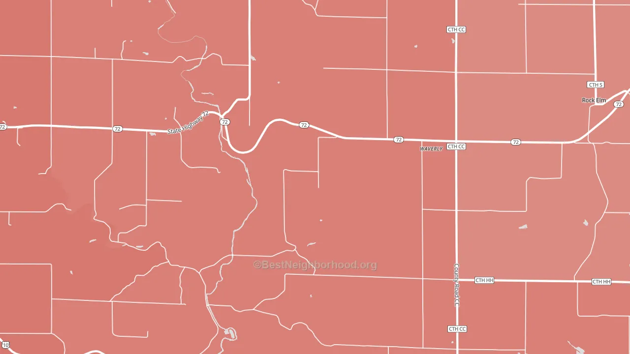 Waverly, WI block-group political-lean map