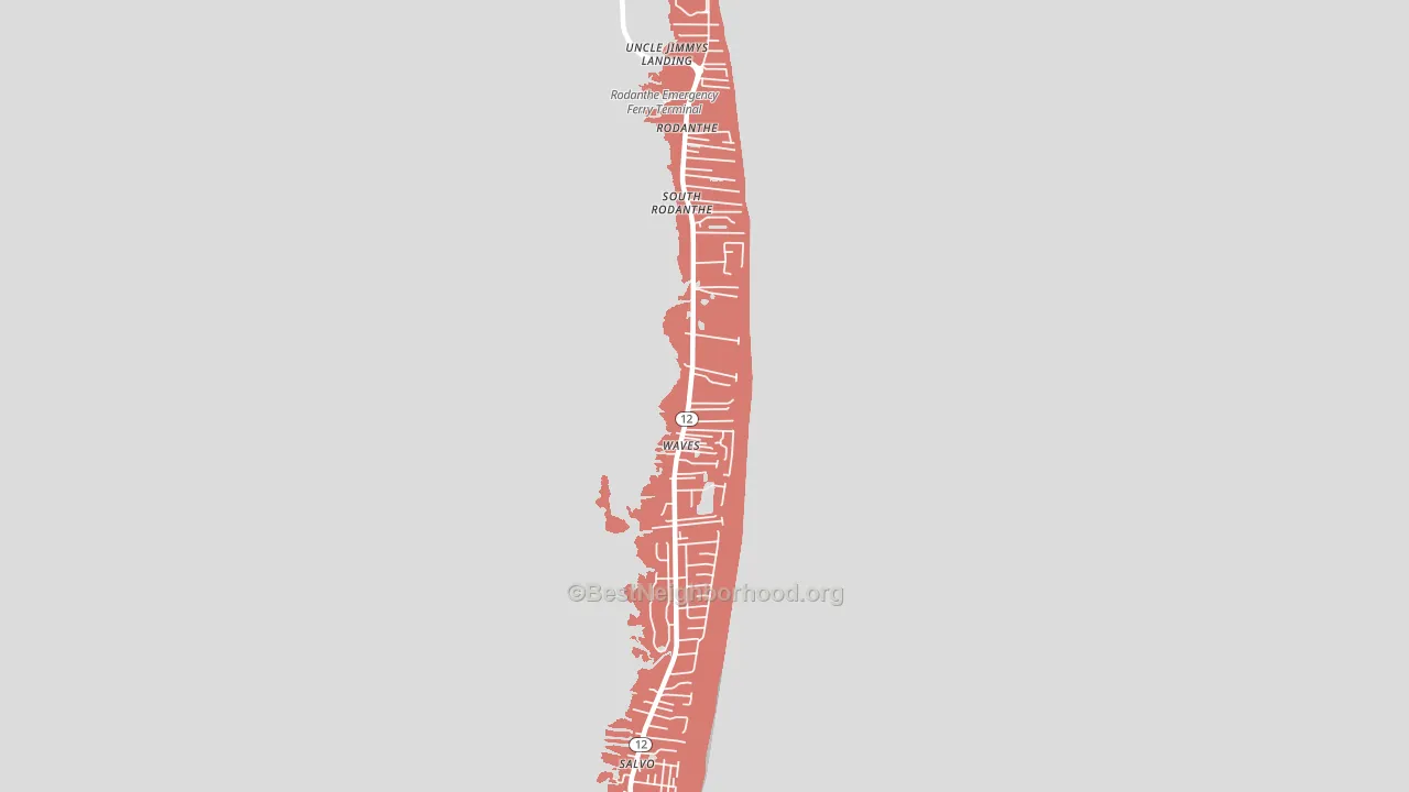 Waves, NC block-group political-lean map
