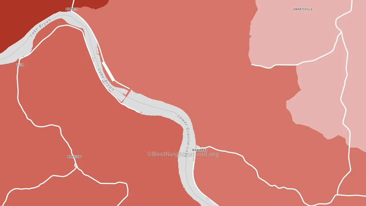Wawawai, WA block-group political-lean map