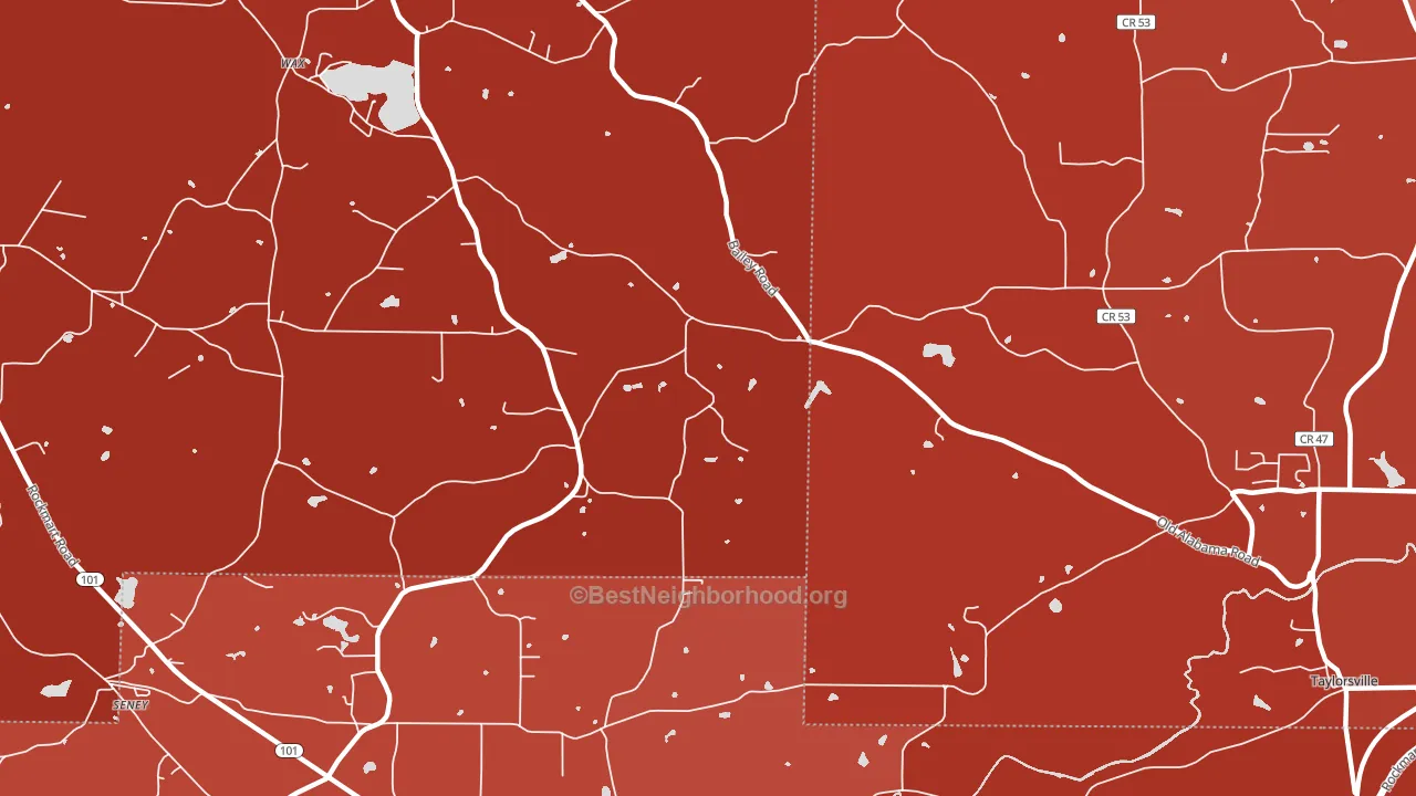 Wax, GA block-group political-lean map