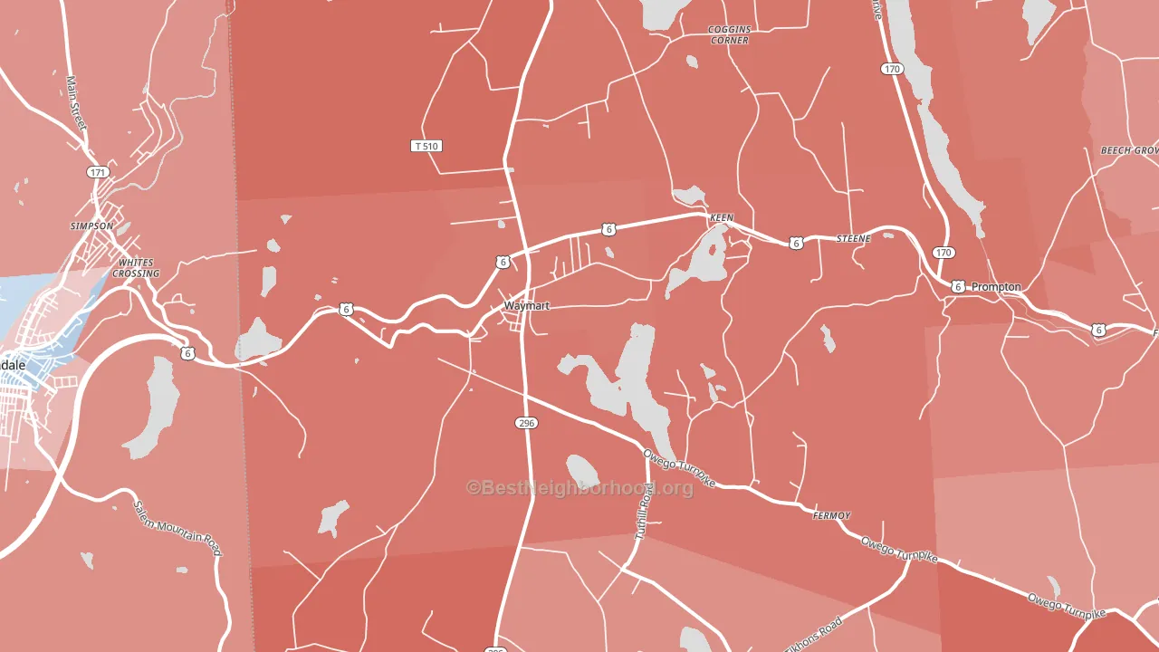 Waymart, PA block-group political-lean map