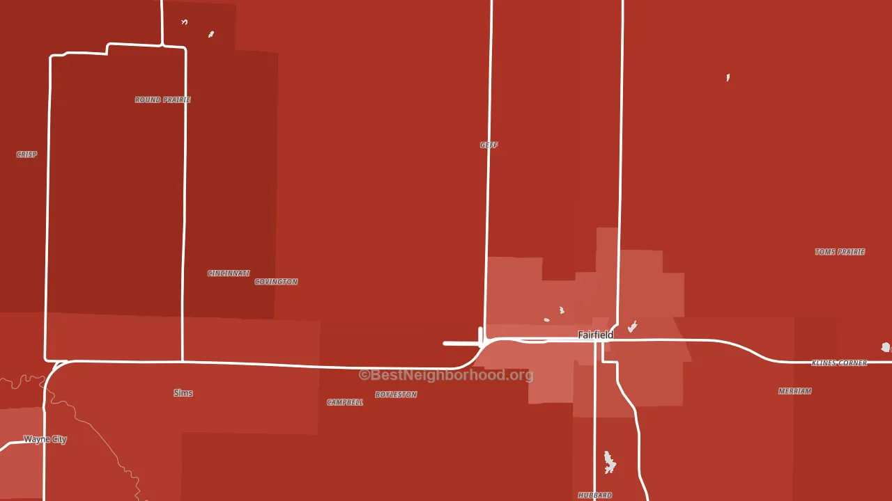 Wayne County, IL block-group political-lean map