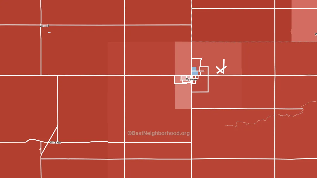 Wayne County, NE block-group political-lean map