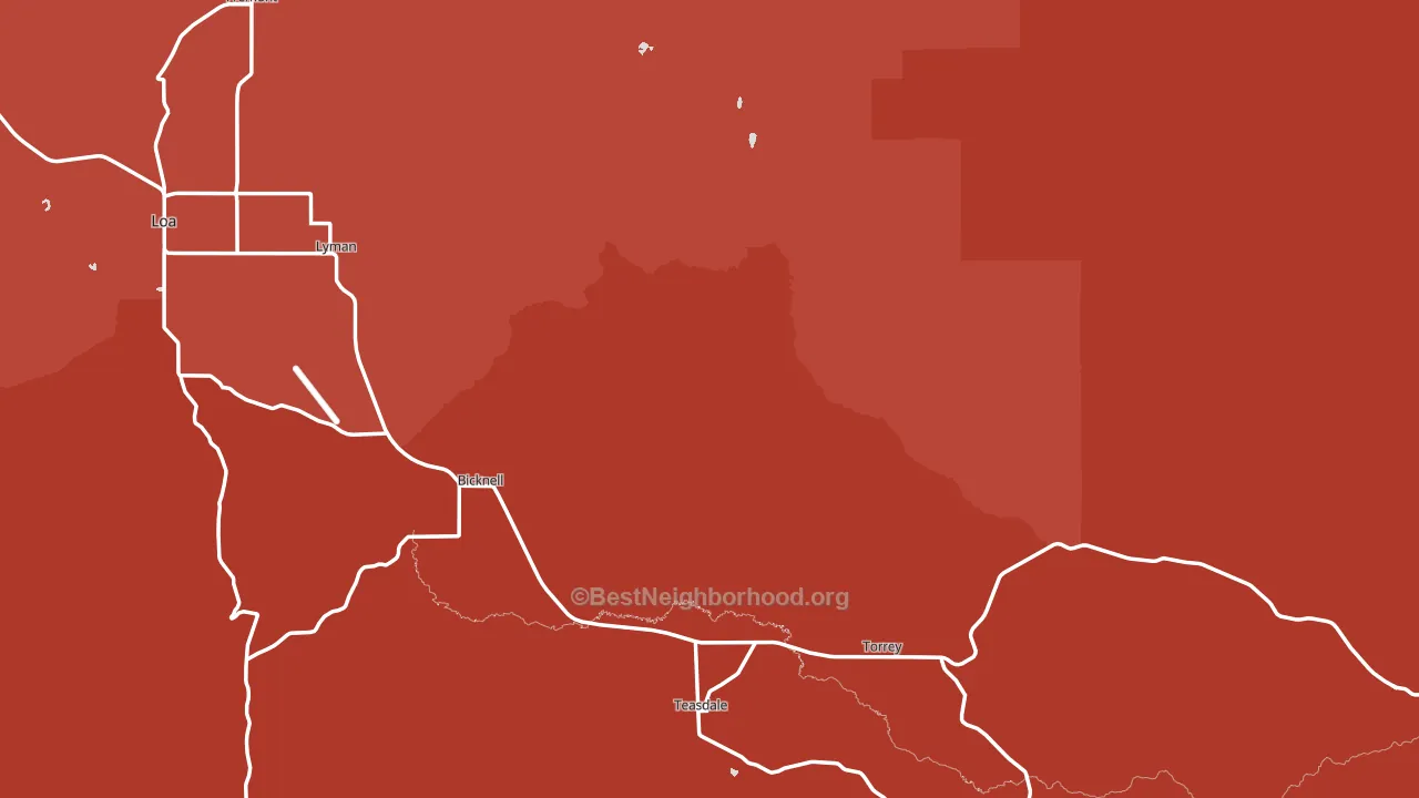 Wayne County, UT block-group political-lean map