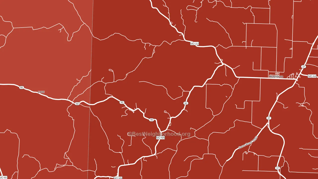 Wayne, MO block-group political-lean map