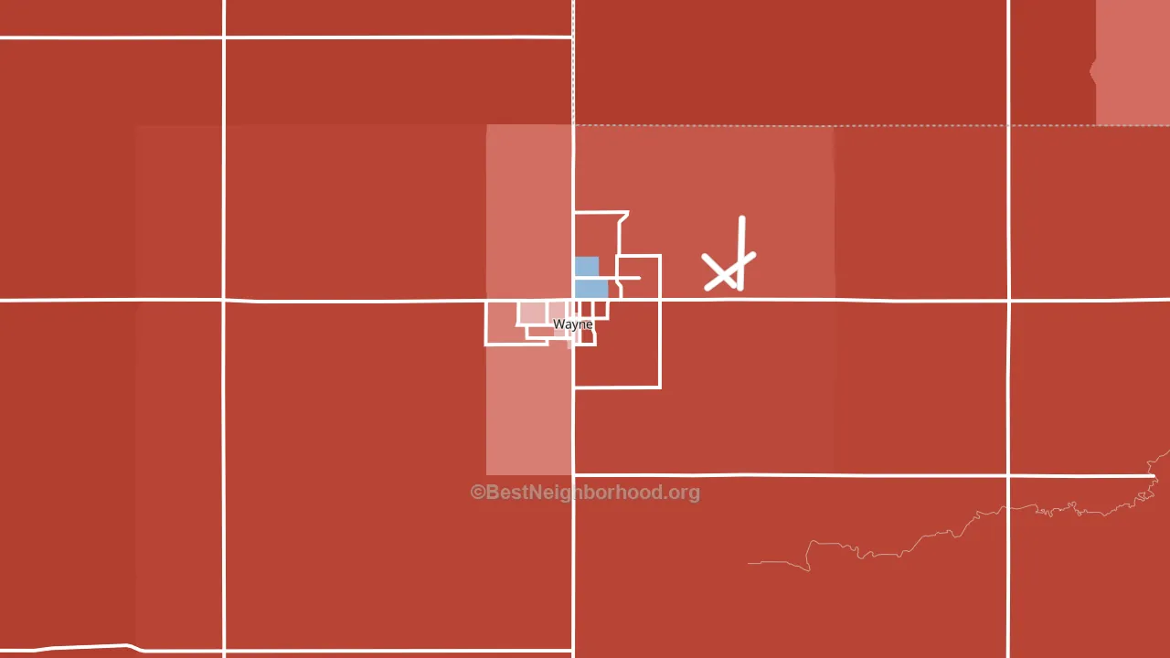 Wayne, NE block-group political-lean map