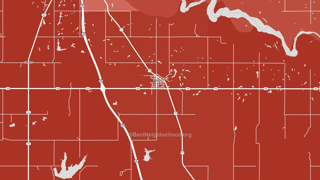 Wayne, OK block-group political-lean map