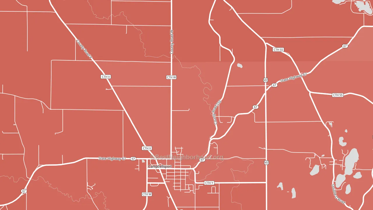 Wayne, WI block-group political-lean map