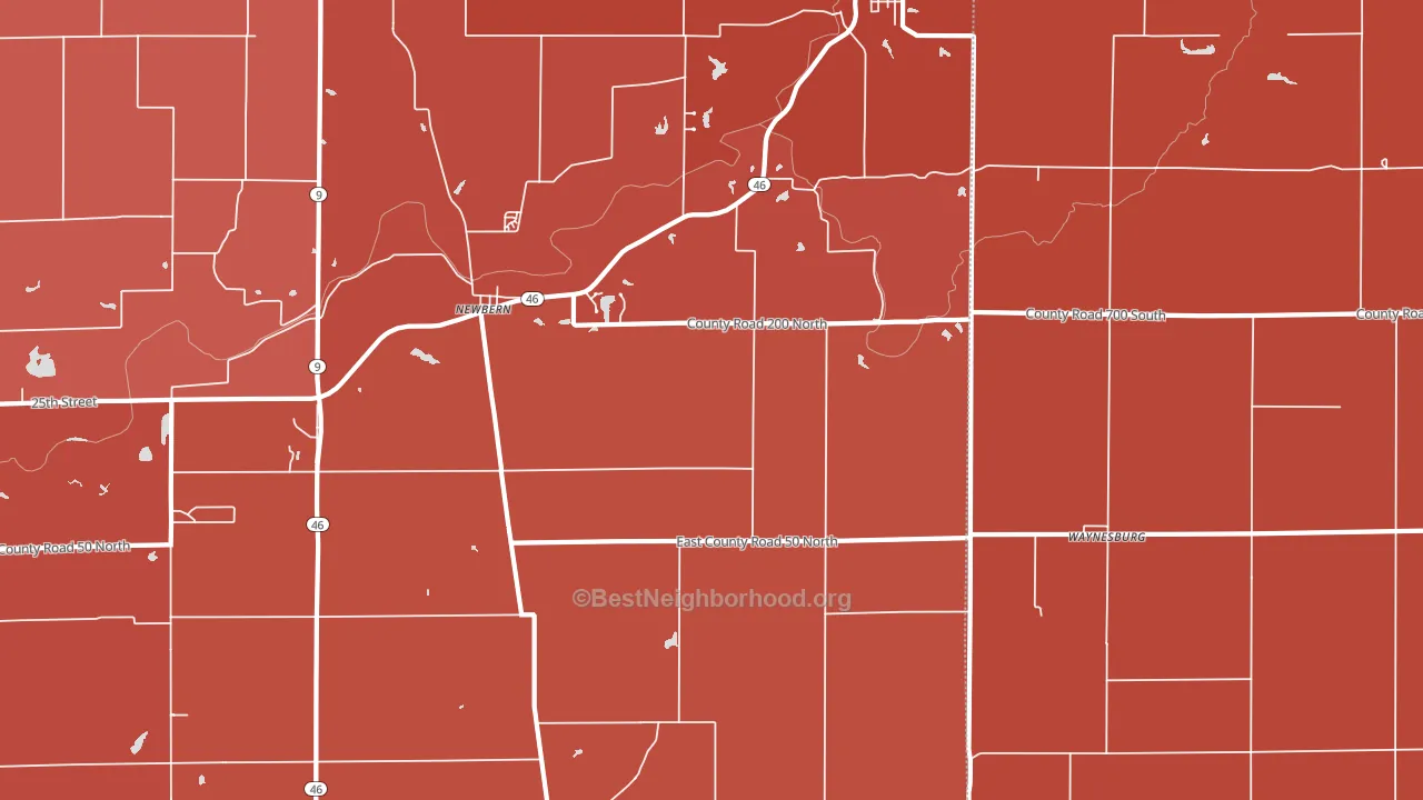 Waynesburg, IN block-group political-lean map