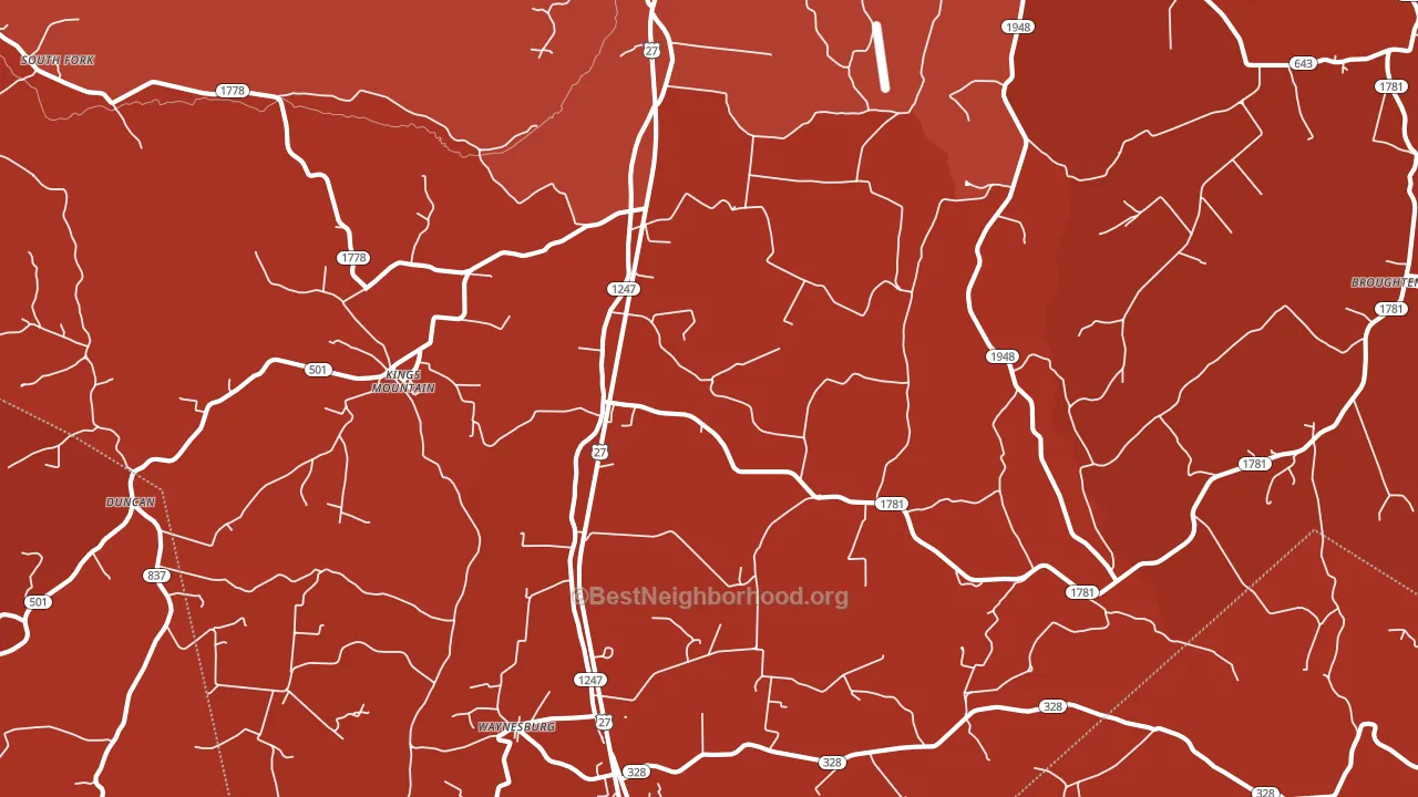 Waynesburg, KY block-group political-lean map